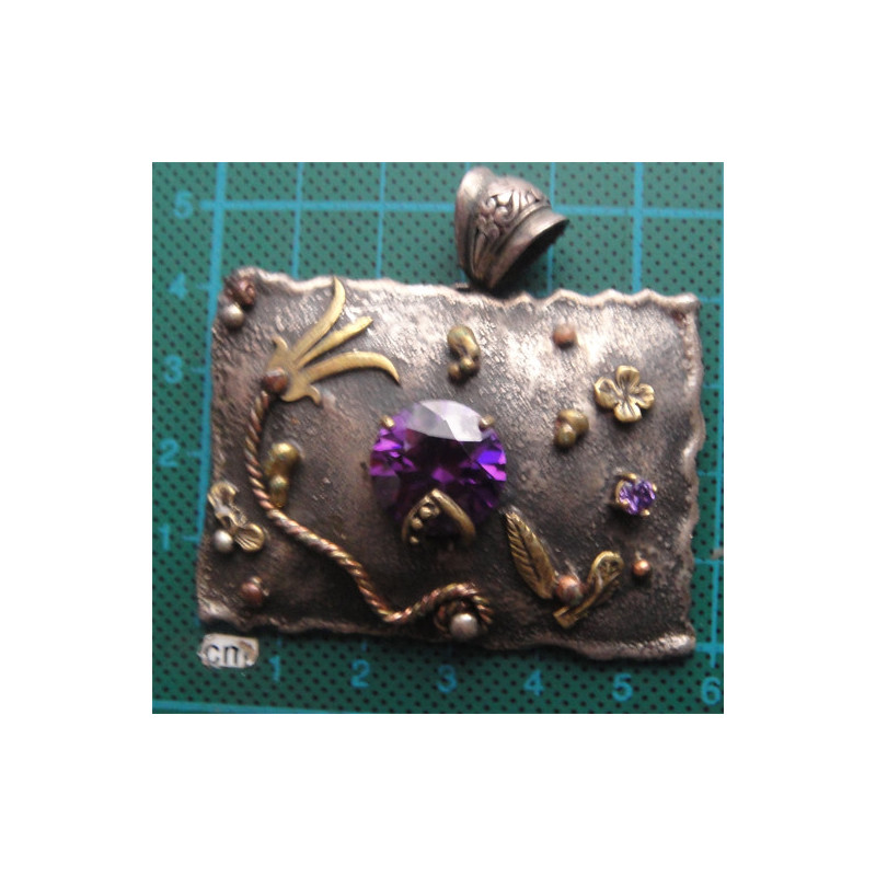 Amatist Taşlı Gümüş Kolye Ucu_1745