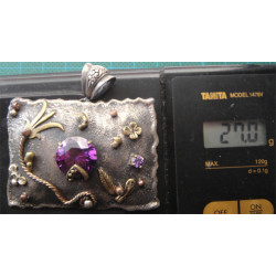 Amatist Taşlı Gümüş Kolye Ucu_1745