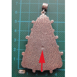 Siyah Doğal Taşlı Gümüş Kolye Ucu_1746