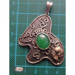 Yeşil Taşlı Gümüş Kolye Ucu_1747