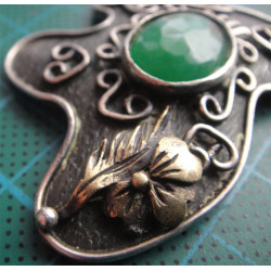Yeşil Taşlı Gümüş Kolye Ucu_1747