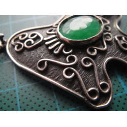 Yeşil Taşlı Gümüş Kolye Ucu_1747