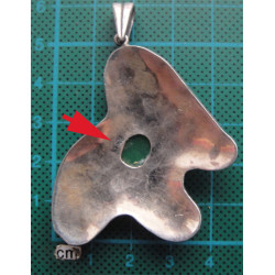 Yeşil Taşlı Gümüş Kolye Ucu_1747