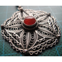 Akik Taşlı Gümüş Kolye Ucu_1749