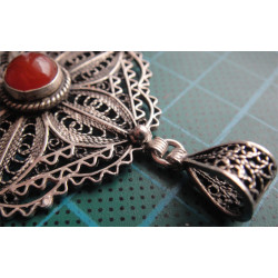 Akik Taşlı Gümüş Kolye Ucu_1749