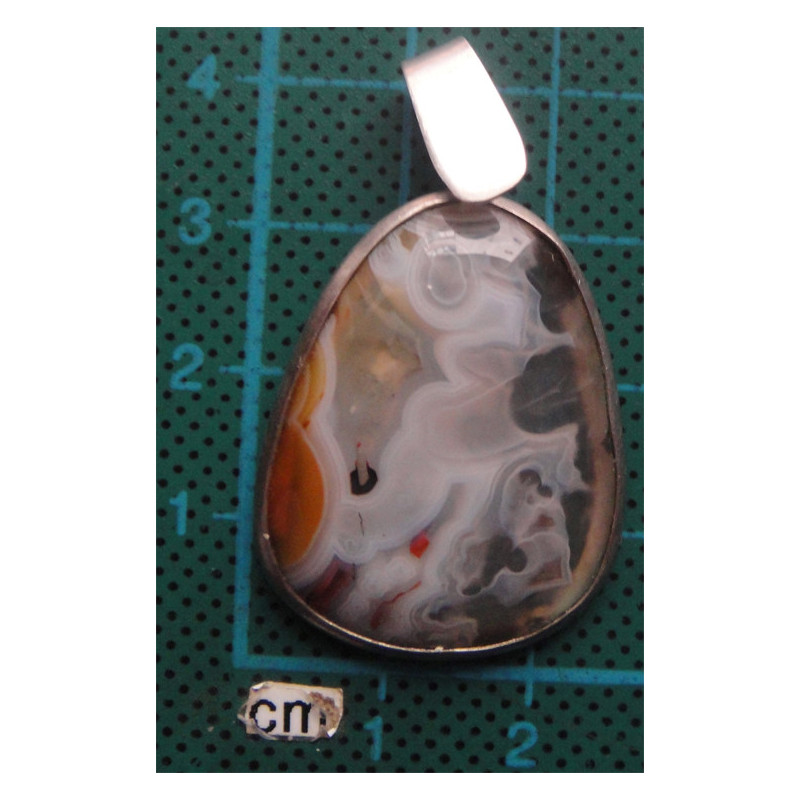 Doğal Taşlı Gümüş Kolye Ucu_1750