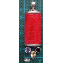 Mercan Taşlı Gümüş Kolye Ucu_1751