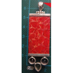 Mercan Taşlı Gümüş Kolye Ucu_1751