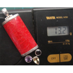 Mercan Taşlı Gümüş Kolye Ucu_1751