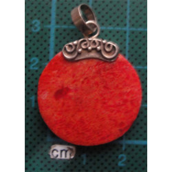 Mercan Taşlı Gümüş Kolye Ucu_1752