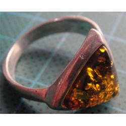 Kehribar Gümüş Kolye Ucu ve Yüzük SET_1753