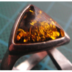 Kehribar Gümüş Kolye Ucu ve Yüzük SET_1753