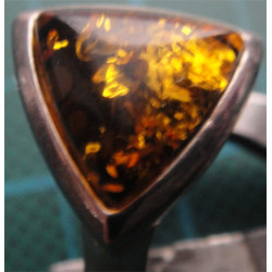 Kehribar Gümüş Kolye Ucu ve Yüzük SET_1753