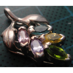 Doğal Taşlı Gümüş Kolye Ucu_1756