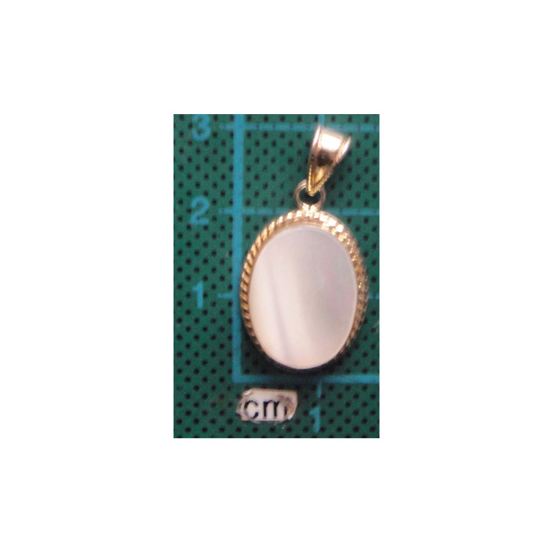 Sedef Taşlı Gümüş Kolye Ucu_1759