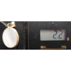 Sedef Taşlı Gümüş Kolye Ucu_1759