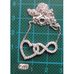 Zirkon Taşlı Kalp ve Sonsuzluk Gümüş Kolye Ucu_1760