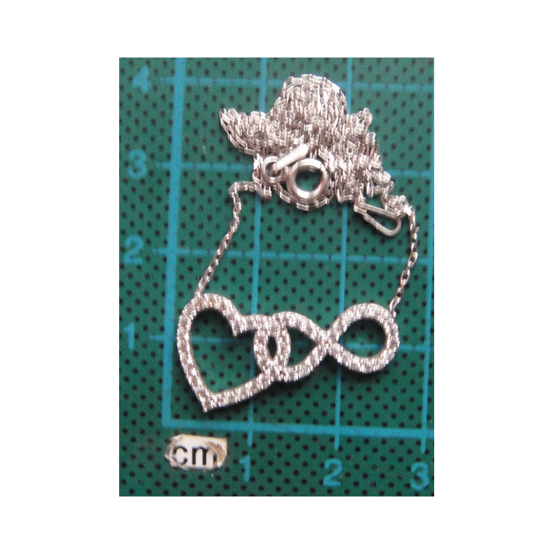 Zirkon Taşlı Kalp ve Sonsuzluk Gümüş Kolye Ucu_1760