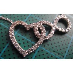 Zirkon Taşlı Kalp ve Sonsuzluk Gümüş Kolye Ucu_1760