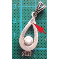 Markazit Taşlı İncili Gümüş Kolye Ucu_1764