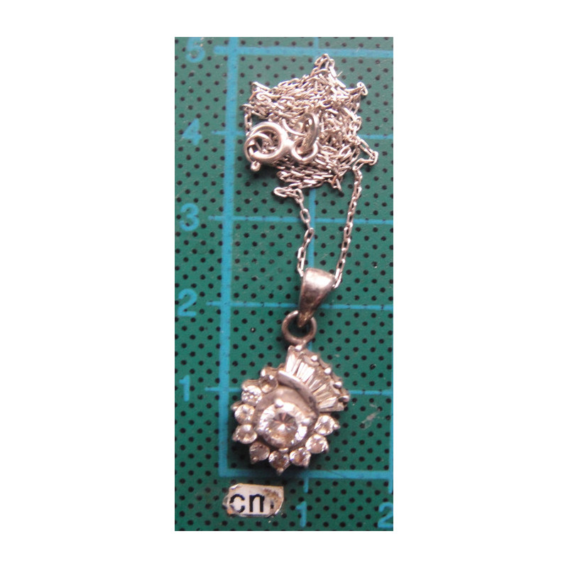 Baget ve Zirkon Taşlı Gümüş Kolye Ucu_1769