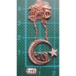 Allah Yazılı Türk Bayrağı Gümüş Kolye Ucu_1770