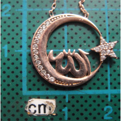 Allah Yazılı Türk Bayrağı Gümüş Kolye Ucu_1770