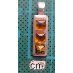 Kehribar Taşlı Gümüş Küpe ve Kolye Ucu SET_436