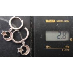 Türk Bayrağı Al Yıldızlı Gümüş Küpe_441