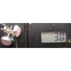 Pembe Taşlı Çivili Gümüş Küpe_446