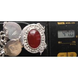 İri Akik Taşlı Gümüş Kolye_504