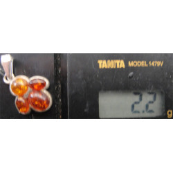 Kehribar Taşlı Gümüş Kolye Ucu_1787