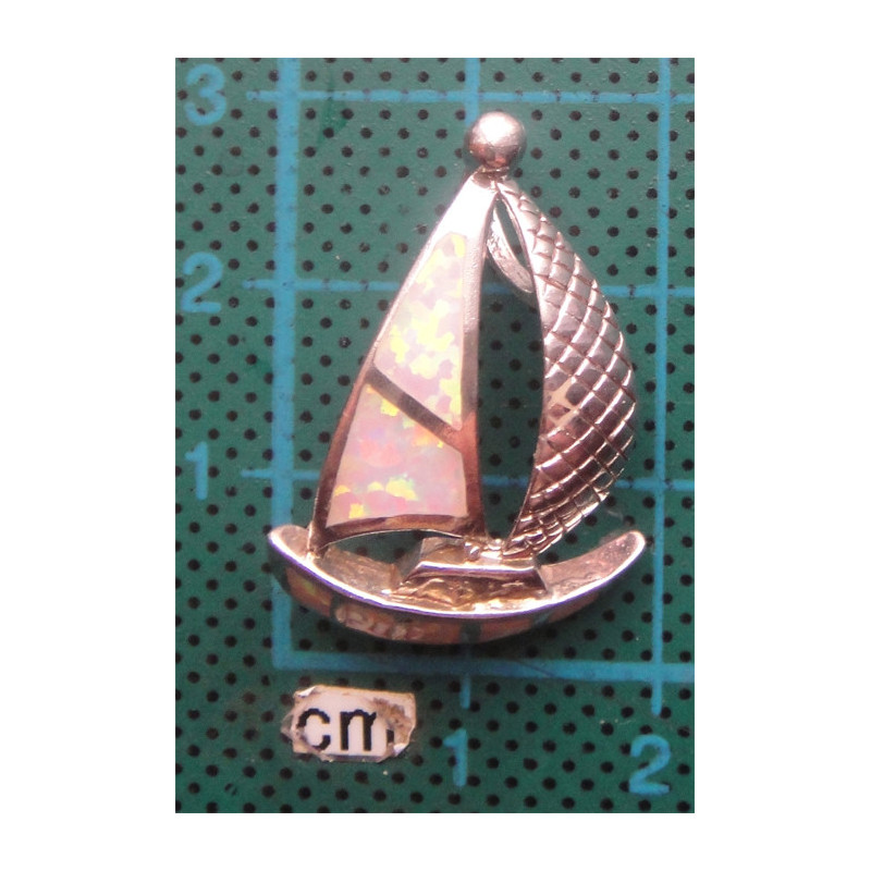 Sedefli Gümüş Tekne Kolye Ucu_1839