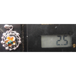 Çiçek Formunda Mineli Gümüş Kolye Ucu_1876