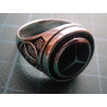 Mercedes-Benz silver signet ring with black stone_1359