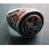 Silver ring with BMW logo and blue-white enamel_1361