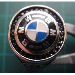 BMW Logolu Mavi-Beyaz Mineli Gümüş Yüzük_1361