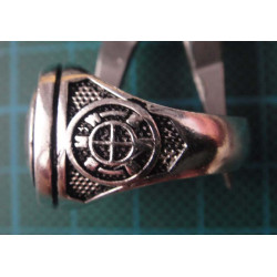 Silver ring with BMW logo and blue-white enamel_1361