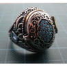 Ottoman style silver locket ring with turquoise stones_1362