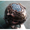 Ottoman style silver locket ring with turquoise stones_1362