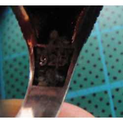 Ottoman style silver locket ring with blue and purple stones and floral medallion_1363