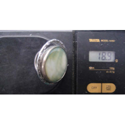 Green Stone Silver Ring_1364