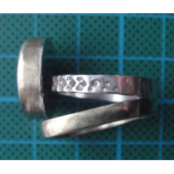 Silver ring with deep blue and navy patterned stone_1366