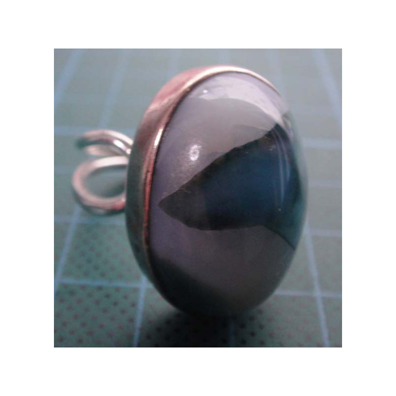 Silver ring  with oval blue-white stone_1367