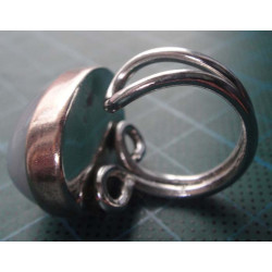 Silver ring  with oval blue-white stone_1367