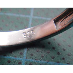 Silver ring with amber colored center stone and white zircon side stones_1368