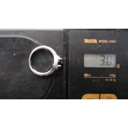 Sultanayt taşlı, beyaz zirkon çerçeveli  Gümüş Yüzük_1368