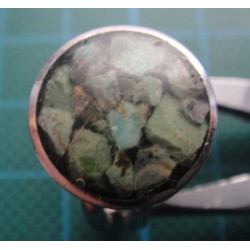 Silver ring with green mosaic stone_1369