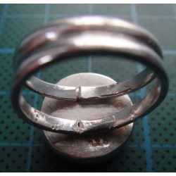 Silver ring with green mosaic stone_1369