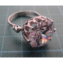 Silver zircon solitaire ring _1371